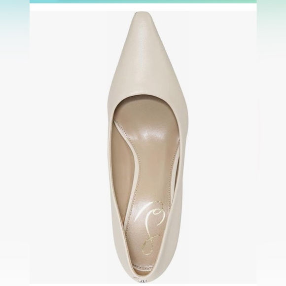 Sam Edelman BIANKA IVORY LEATHER KITTEN HEEL Pointed Toe PUMP NIB NEW sz 9.5 - Picture 8 of 17